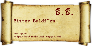 Bitter Balázs névjegykártya