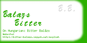 balazs bitter business card