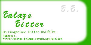 balazs bitter business card